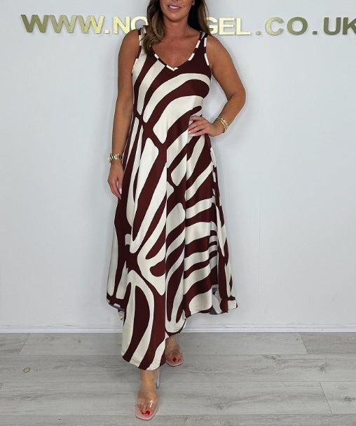 Women's Silk Blended Printed Pocket Dress