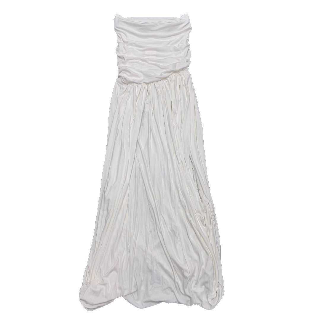 Modal Rotating Simple Pleated Tube Top Long Dress Women