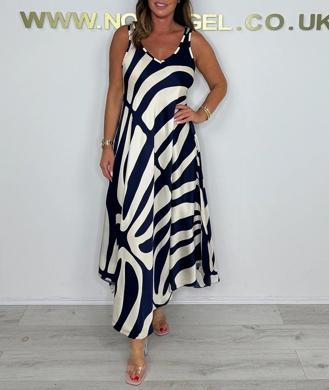 Women's Silk Blended Printed Pocket Dress