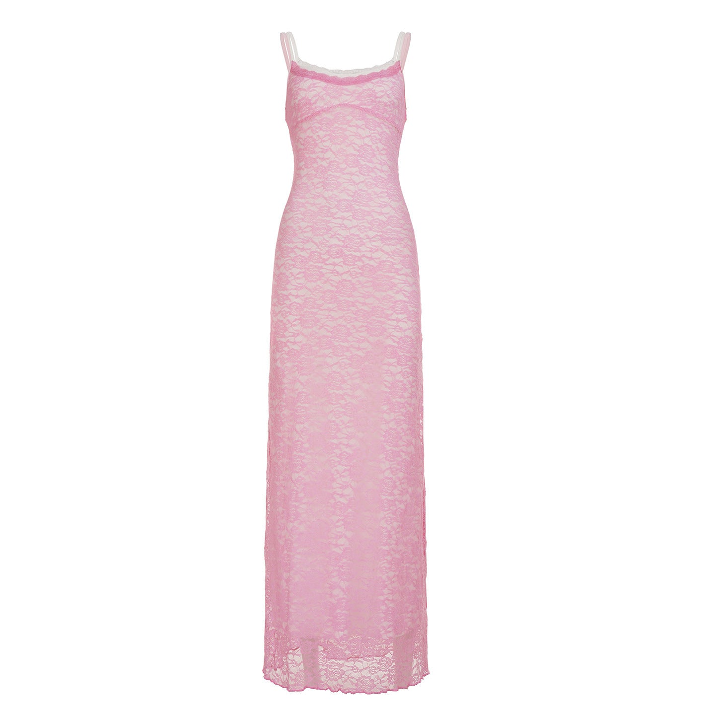 Double-layer Stitching Contrast Color Lace Dress